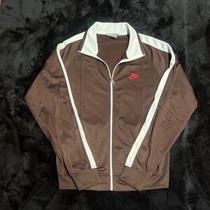 Nike Men's Brown and White Track Jacket